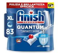 Finish Quantum Infinity Shine Pastiglie Lavastoviglie, 83 Capsule Lavastoviglie, Pastiglie per Lavastoviglie per una Pulizia Profonda e Stoviglie Brillanti
