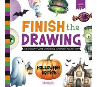 Finish the Drawing - Halloween Edition: A Children Book About Halloween with 38 Spooky-Cute Unfinished Watercolor Illustrations | Kids Books for Halloween Ages 7-12
