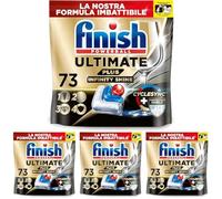 Finish Ultimate PLUS Infinity Shine Pastiglie Lavastoviglie, 73 Capsule Lavastoviglie, Pastiglie per Lavastoviglie con Scudo Protettivo contro lo Sporco e i Residui Incrostati (Confezione da 4)