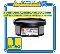 Finitura Acrilica Cebostyle Antico Crystal Blu per Interni Lavabile LT. 1