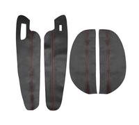 finitura Cornice Per VW Per Golf 7 Per MK7 2014-2018 4 Pezzi Porta Interna Bracciolo Pannello Di Copertura Trim SOLO 3 PORTE AUTO Bracciolo Copertura della console copertura(Black - red line)