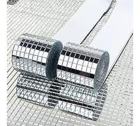 Finiture for specchi, Strisce for bordi in metallo, 3200 pezzi 2 rotoli Adesivo for piastrelle a mosaico con specchi in vero vetro argento for piastrelle in vetro quadrate artigianali autoadesive, 5 m