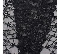 Finiture in pizzo solido, modelli assortiti di tessuto a rete da 1 metro, pizzo ricamato con fiori bilaterali for nastri fai da te for indumenti intimi(Black)