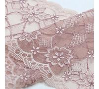 Finiture in pizzo solido, modelli assortiti di tessuto a rete da 1 metro, pizzo ricamato con fiori bilaterali for nastri fai da te for indumenti intimi(Beige)