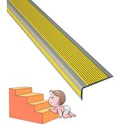 finiture per bordi di scale, Bordo for scale in gomma Finitura autoadesiva Scala gradino antiscivolo Gradini for Battistrada for interni ed esterni(Yellow Gray B,L 400in/10.16m)