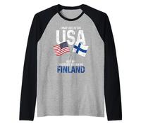 Finlandese Americano La mia storia è iniziata in Finlandia Finn Pride Maglia con Maniche Raglan