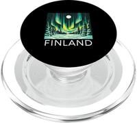 Finlandia Aurora boreale Retro Helsinki Finlandese Lapponia Neve PopSockets PopGrip per MagSafe