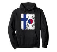 Finlandia Corea del Sud Mezza Bandiera Finlandese Corea del Sud Felpa con Cappuccio