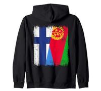 Finlandia Eritrea Mezza Bandiera Eritrea Finlandia Eritreo Heritage Felpa con Cappuccio