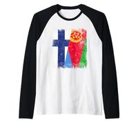 Finlandia Eritrea Mezza Bandiera Eritrea Finlandia Eritreo Heritage Maglia con Maniche Raglan