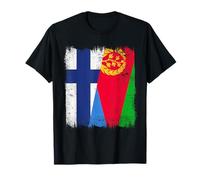 Finlandia Eritrea Mezza Bandiera Eritrea Finlandia Eritreo Heritage Maglietta