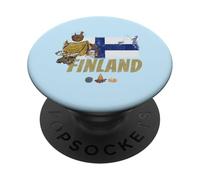 Finlandia souvenir bandiera tenda dell'annata dell'alce PopSockets PopGrip Adesivo