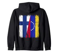 Finlandia Venezuela Half Flag Maglia venezuelana finlandese Felpa con Cappuccio