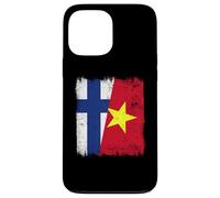 Finlandia Vietnam Half Flag Finlandese Vietnamita Storia Custodia per iPhone 13 Pro Max