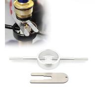 FINMOKAL 1 set di attrezzi per compressore a molla per forcella della moto, chiave radiale per cartuccia e asta, strumenti universali per la maggior parte delle bici da strada capovolte (argento)