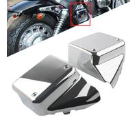 FINMOKAL 2 copribatteria per lato sinistro e destro, adatto per Honda Shadow Spirit VT750 DC 2000-2009/Black Widow 2000-2007, cromato