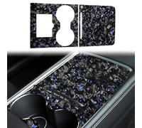 FINMOKAL 2 pezzi/set in fibra di carbonio, kit di rivestimento per console centrale, rivestimento per pannello portabicchieri compatibile con Tesla Model 3 2021-2023 Model Y 2020-2023