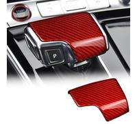 FINMOKAL Copertura per pomello del cambio in vera fibra di carbonio, compatibile con Audi A6 A6L S6 2019-2022/A7 S7 RS6 RS7 RSQ8 A8 Q7 Q8 (rosso, adatto solo per LHD)