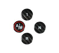 FINMOKAL Set di 4 coperture adesive in vera fibra di carbonio per console centrale del cambio, compatibili con Fiat Abarth 500 595 695 (nero)