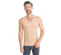 FINN Clean-Cut Canotta da Uomo Senza Maniche con Scollo a V - Intimo da Uomo Invisibile con Finitura Laser-Cut - Canotta Senza Cuciture in Lenzing® Modal Originale per Camicia e Abito, color carne, L