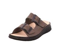Finn Comfort FINNCO Cayman Soft - Pantofole da uomo in pelle nabuk marrone chiaro, marrone, 42 EU Larga