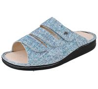 Finn Comfort Korfu Ciabatte da donna in pelle goffrata blu, Blu, 40 EU Larga