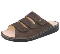 Finn Comfort Korfu - Pantofole da uomo in pelle nabuk, marrone, 46 EU Larga