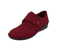 FINN COMFORT - Pantofole da donna in feltro di lana rosso, Ribes nero, 39 EU Larga