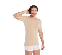 FINN Maglia Intima Anti-Sudore Uomo con Collo Rotondo e Assorbenti Ascellari Contro Sudorazione Eccessiva - Protezione Garantita Contro Le Macchie di Sudore e i Cattivi odori Color Pelle M