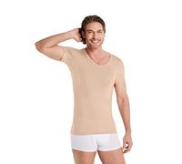 FINN Maglia Intima Anti-Sudore Uomo con maniche extra corte - Perfetta sotto camicie e polo a maniche corte - Canottiera con Assorbenti Ascellari contro macchie di sudore e cattivi odori Color Pelle S
