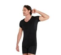 FINN Maglia Intima Anti-Sudore Uomo con Maniche Extra Corte - Perfetta sotto Camicie e Polo a Maniche Corte - Canottiera con Assorbenti Ascellari Contro Macchie di Sudore e Cattivi odori Nero S