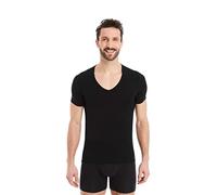FINN Maglietta Intima Business Uomo a Manica Corta con Scollo a V - Maglia Sottogiacca in Originale Tessuto Lenzing® Modal - La T-Shirt Perfetta sotto Camicia e Abito Nero XXL