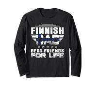 Finnish Dad Best Friends for Life Funny for Fathers Daddy Maglia a Manica