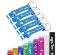 Fino a 150 Pezzi Apribottiglie Personalizzate Portachiavi Apribottiglie Birra Can Opener con Logo Testo Nome Personalizzato Partito Bomboniere Matrimonio Bulk blu cielo