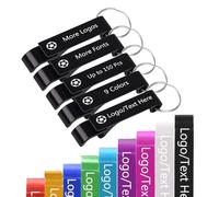 Fino a 150 Pezzi Apribottiglie Personalizzate Portachiavi Apribottiglie Birra Can Opener con Logo Testo Nome Personalizzato Partito Bomboniere Matrimonio Bulk nero
