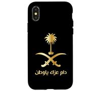 Fino a quando il tuo onore la mia patria con emblema saudita in oro Custodia per iPhone X/XS
