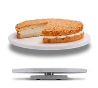 Fino Casa Piatto girevole in marmo, rotondo, piatto da portata, piatto girevole bianco, alzata per torte, vassoio decorativo da tavolo