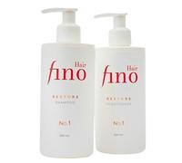 fino Hair RESTORE Shampoo e Balsamo Set No.1, Shampoo e Balsamo per Capelli Danneggiati, con Cheratina, Biotina e Pantenolo, almeno il 97% di Origine Naturale, Senza Siliconi e Parabeni