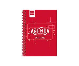 Finocam Agenda 2021 2022, vista settimanale orizzontale, settembre 2021, giugno 2022, 10 mesi e luglio/agosto, panoramica 8°, 120 x 162 (piccolo), Cool Red Spagnolo, 645000222
