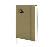 Finocam - Agenda 2026 1 Giorno Pagina | Gennaio - Dicembre (12 mesi) | Agenda annuale 2026 con elastico e nastro lavorato a maglia| Copertina morbida Mara - Verde - Italiano