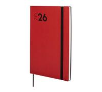 Finocam - Agenda 2026 Settimana Layout Verticale | Gennaio - Dicembre 12 mesi | Agenda Annuale 2026 con elastico e nastro in tessuto | Copertina Morbida Mara - Rosso - Internazionale