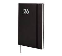 Finocam - Agenda 2026 Settimana Layout Verticale | Gennaio - Dicembre 12 mesi | Agenda Annuale 2026 con elastico e nastro in tessuto | Copertina Morbida Mara - Nero - Internazionale