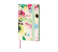 Finocam - Agenda 2026 Settimana Vista Orizzontale | Gennaio - Dicembre (12 mesi) | Agenda annuale 2026 con elastico e nastro a maglia | Copertina morbida Flexi Joy - Bloom - Italiano