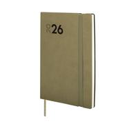 Finocam - Agenda 2026 Settimana Vista Verticale | Gennaio - Dicembre (12 mesi) | Agenda annuale 2026 con elastico e nastro lavorato a maglia| Copertina morbida Mara - Verde - Italiano