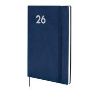 Finocam - Agenda 2026 Settimana Vista Verticale | Gennaio - Dicembre (12 mesi) | Agenda annuale 2026 con elastico e nastro lavorato a maglia| Copertina morbida Mara - Blu - Italiano
