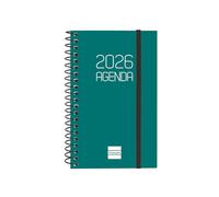 Finocam - Agenda con blocco note DuoBand 2026 Settimana Vista Orizzontale Gennaio 2026 - Dicembre 2026 (12 mesi) Rosso Spagnolo