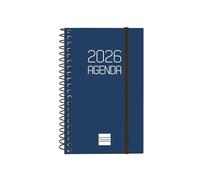 Finocam - Agenda con blocco note DuoBand 2026 Settimana Vista Orizzontale Gennaio 2026 - Dicembre 2026 (12 mesi) Blu Spagnolo