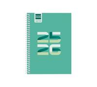 Finocam - Agenda Cool Corso 2025 2026 Settimana Vista Orizzontale Settembre 2025 - Giugno 2026 (corso scolastico) + Luglio e Agosto riassunti Verde spagnolo