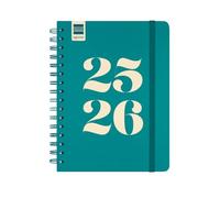 Finocam - Agenda Cosmo Corso 2025 2026 Settimana Vista Orizzontale Settembre 2025- Agosto 2026 (12 mesi) Aqua Spagnolo