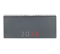 Finocam - Agenda Planner + Appunti Layout Settimanale 2026 Layout Settimanale + appunti Gennaio 2026 - Dicembre 2026 12 mesi Grigio Internazionale, Medio - 290x116 mm